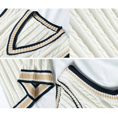 Ärmellose Strickweste mit V-Ausschnitt