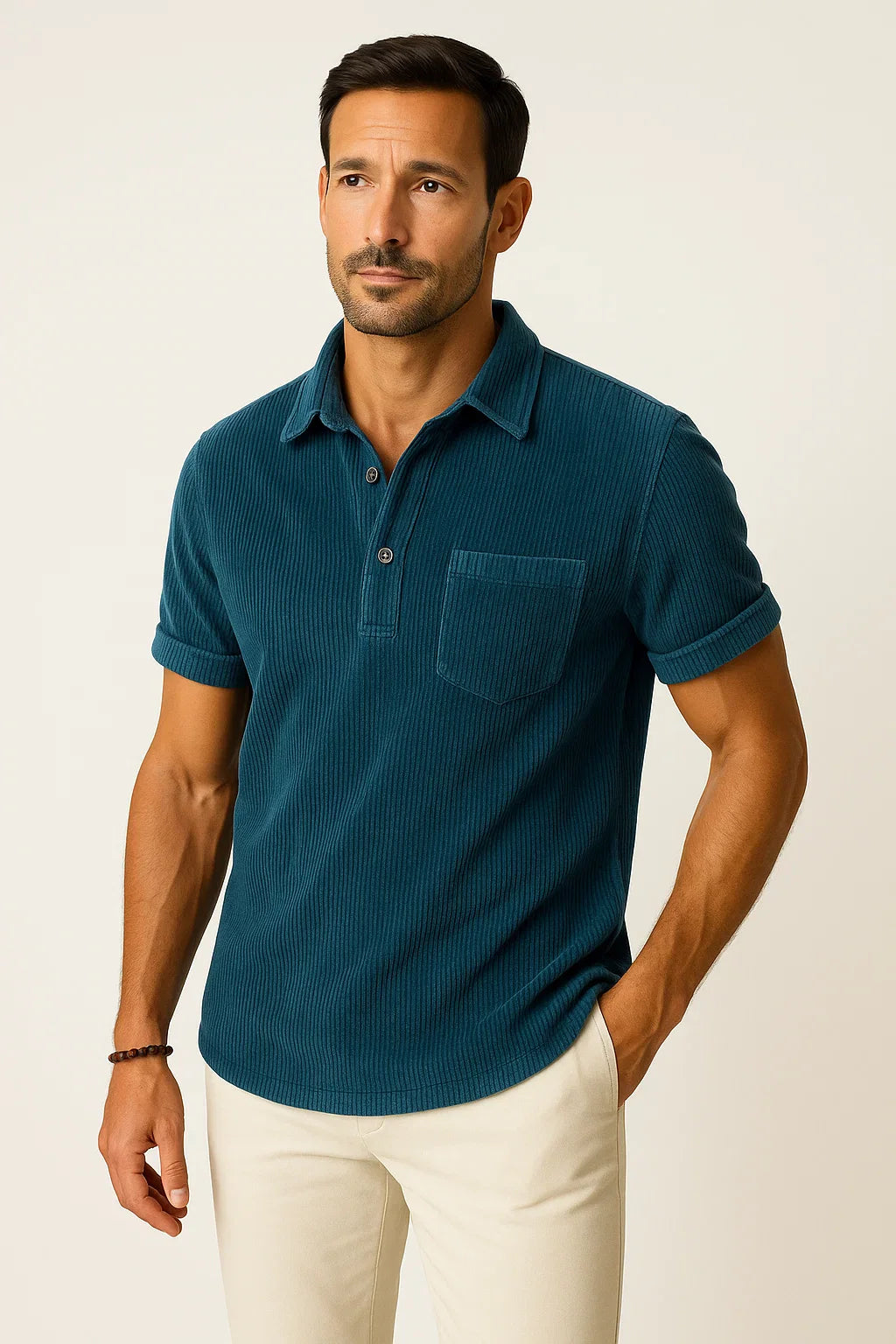 Stylishes Halbknopf-Herrenhemd