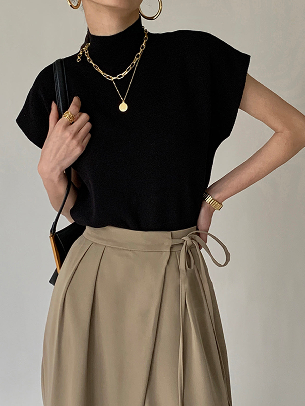 Yule™ - Elegante Strickweste mit hohem Kragen und Hüftärmeln
