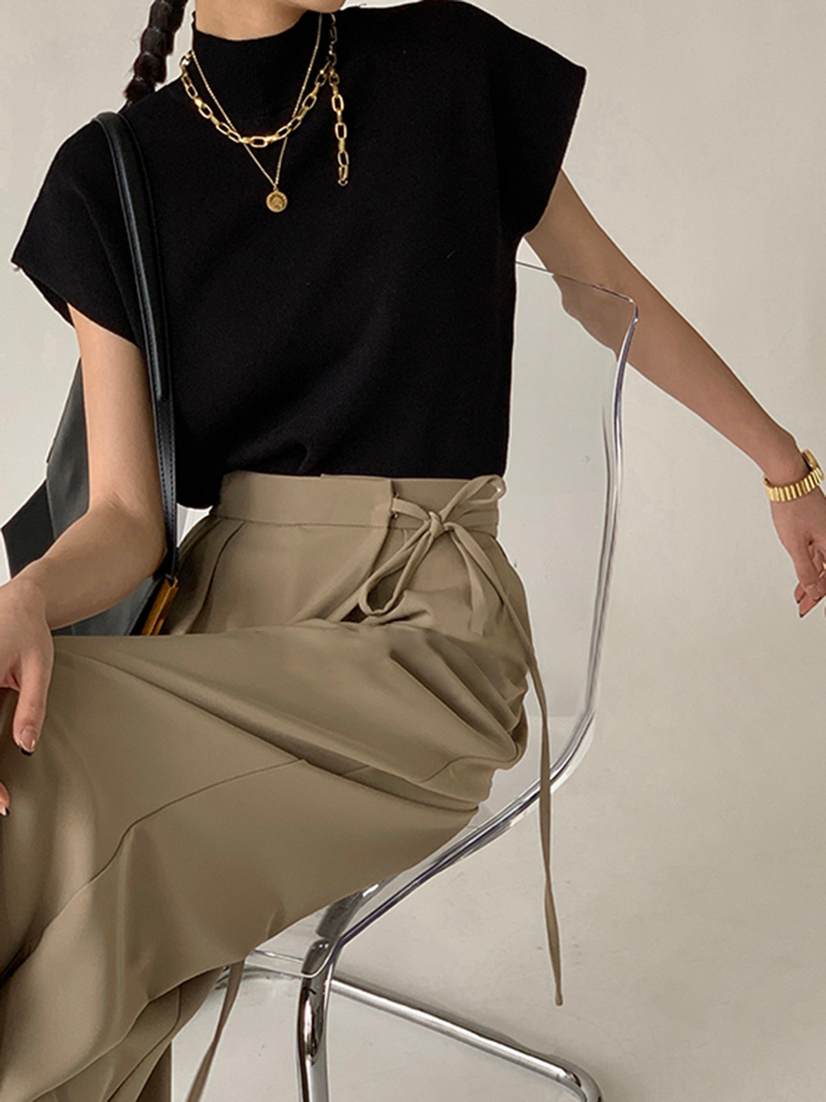 Yule™ - Elegante Strickweste mit hohem Kragen und Hüftärmeln