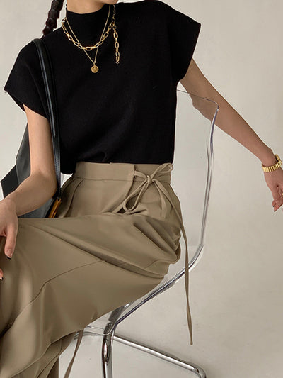 Yule™ - Elegante Strickweste mit hohem Kragen und Hüftärmeln