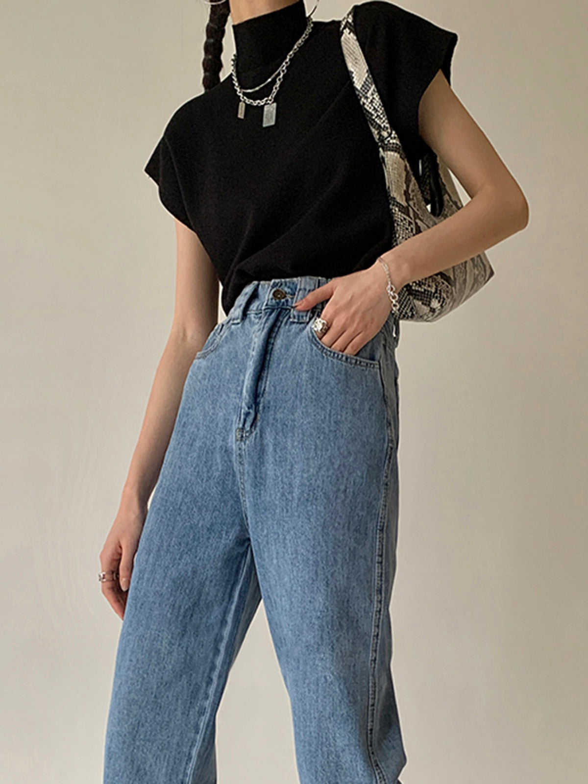 Yule™ - Elegante Strickweste mit hohem Kragen und Hüftärmeln