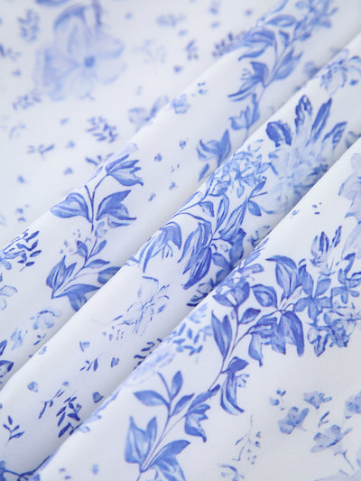 Clarise - Langes Kleid mit Reißverschlüssen und Blumentaschen