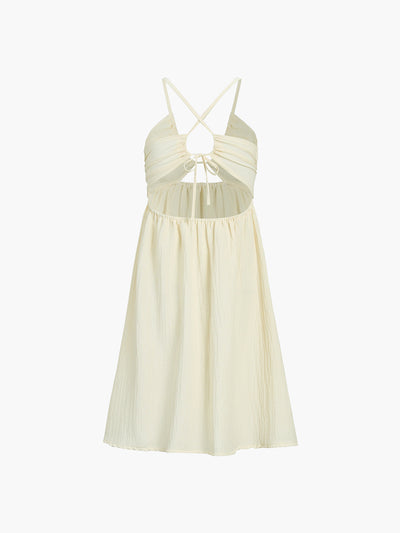 Hadley | Luftiges Midikleid mit Cut-Out, Spaghettiträgern und hohem Beinschlitz