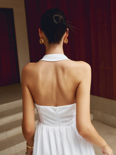 Charlotte | A-Linien Halterneck Maxikleid – Sommerliche Raffinesse