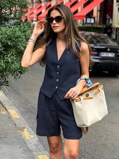 Cecy - Taillierte Shorts und Oberteil im Set mit entspannter Passform