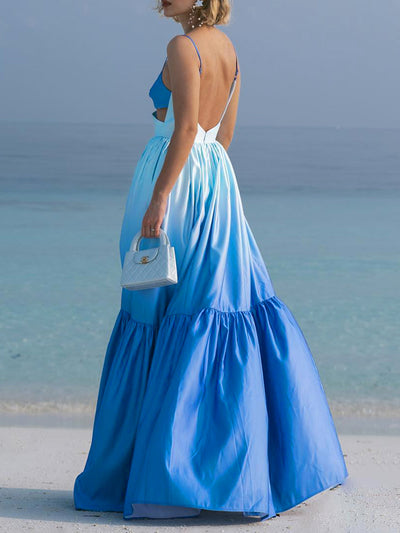 Rückenfreies Cutout Maxikleid – Sommerkleid für Hochzeit & Party