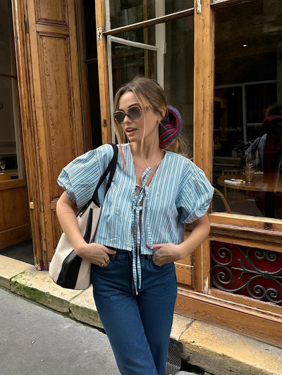 Andresa® | Elegante Bluse mit Bindekragen