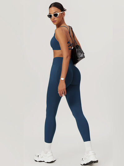 Nahtloser Cross-Back Sport-BH – Hoher Halt, Herausnehmbare Pads