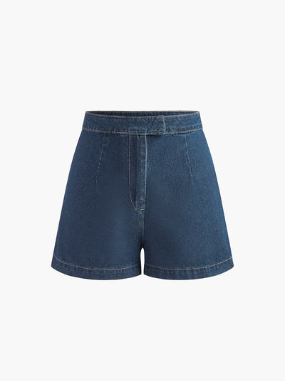 Saula - Denim Schößchenweste mit Shorts Set
