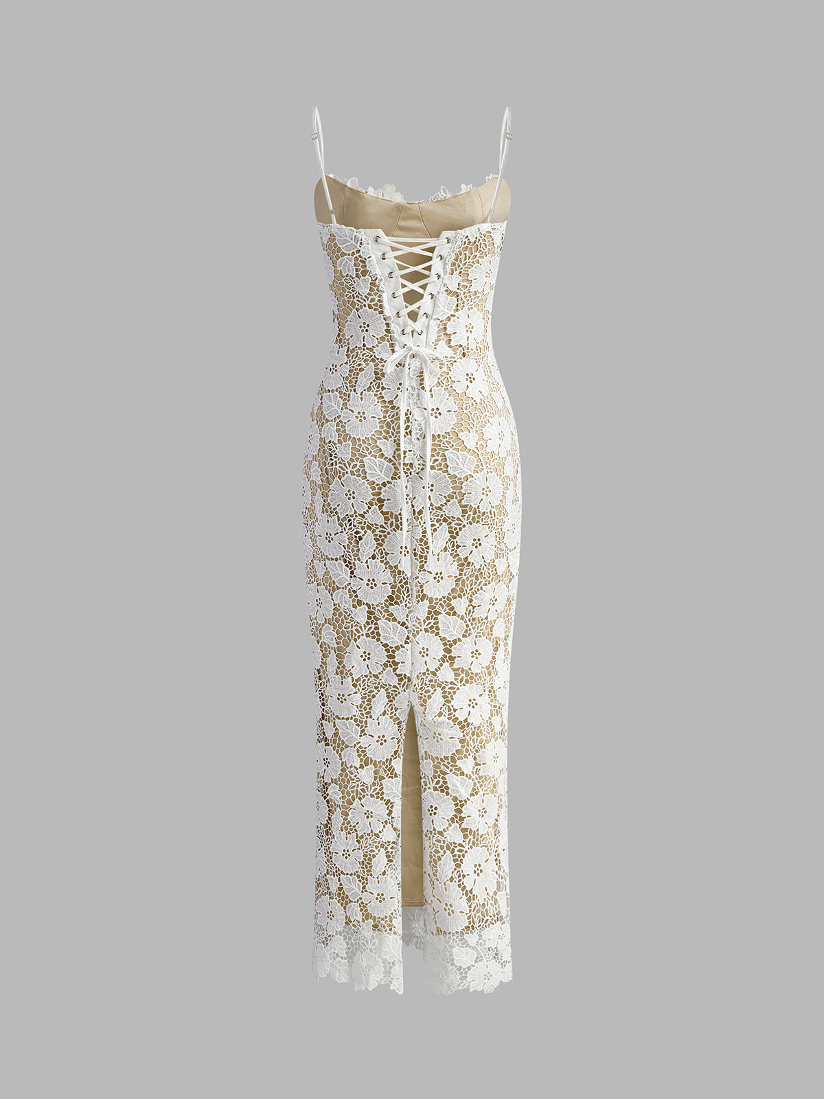 Cami - Halbtransparentes, doppellagiges Spitzenkleid