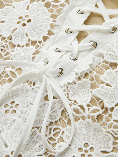 Cami - Halbtransparentes, doppellagiges Spitzenkleid