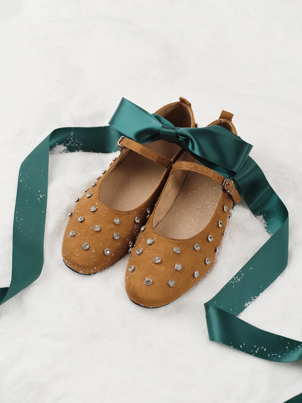 Elegante Velours-Ballerinas mit Strassdetails – Stilvoll & Bequem