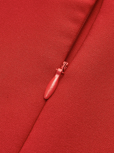 Sabina - Minimalistisches einfarbiges Kleid mit Rundhalsausschnitt