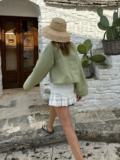 Madelyn - Bluse mit langen Krawattenärmeln in Übergröße