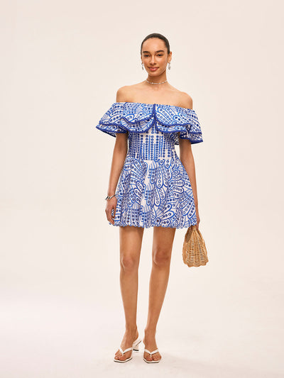 Hanna - Halbtransparentes Kleid mit geraffter Schulterpartie