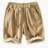 Elias | Herren Elastischer Bund Kordelzug Freizeit-Shorts – Khaki