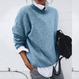 Ursula | Basic Wollpullover für Damen – Blau