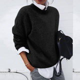 Ursula | Basic Wollpullover für Damen – Schwarz