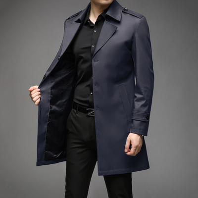 Eleganter Herren Trenchcoat – Klassischer Mantel mit Schulterdetails
