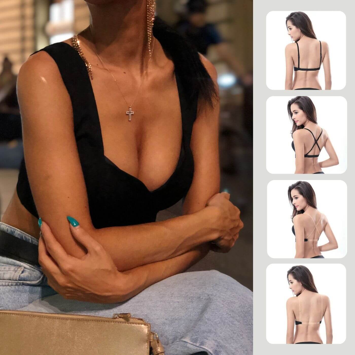 Rückenfreier BH mit tiefem Dekolleté