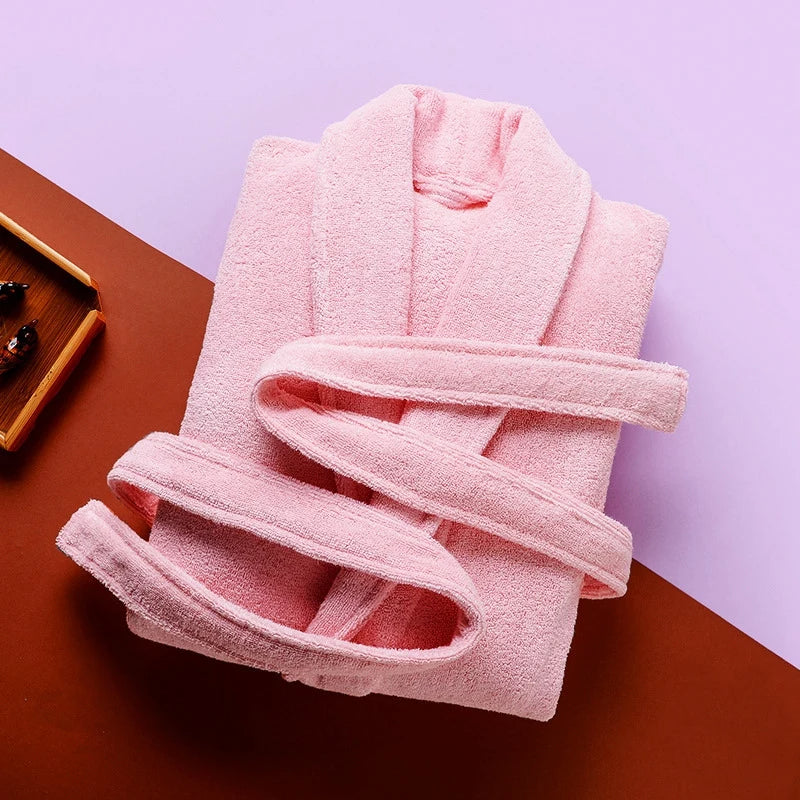 Bademantel – Herren-Fleece-Bademantel, lang, mit Handtuch, Morgenmantel