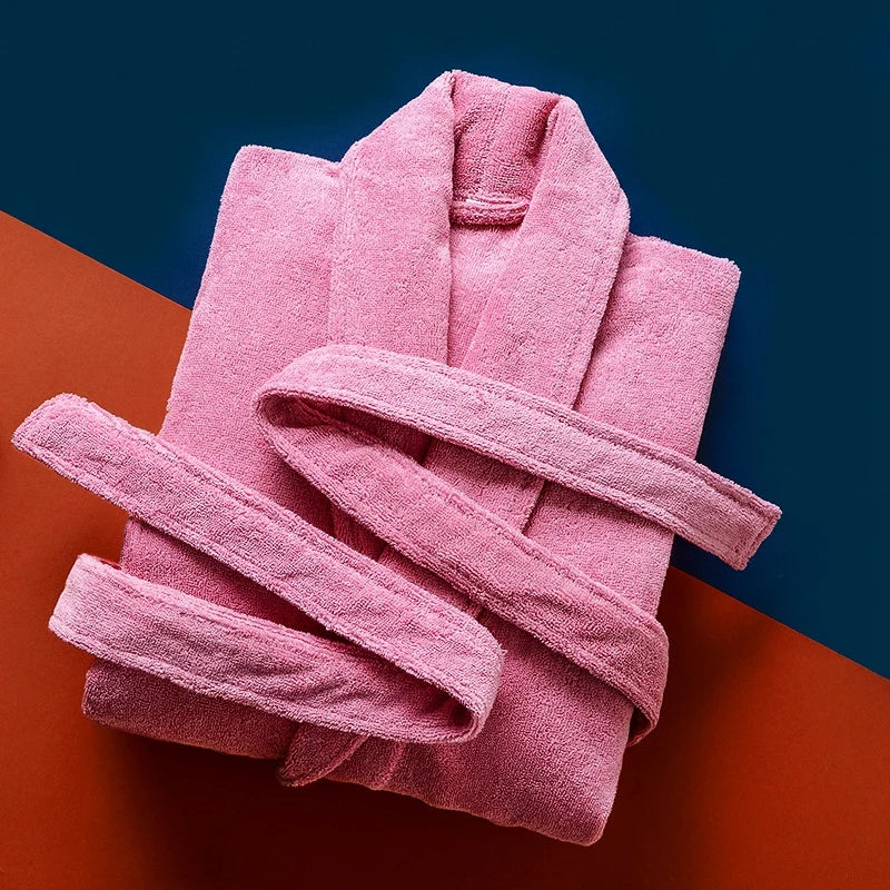 Bademantel – Herren-Fleece-Bademantel, lang, mit Handtuch, Morgenmantel