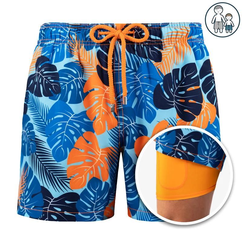 Badeshorts – Zweilagig – mit elastischem Bund – Boardshorts – Herren-Bademode