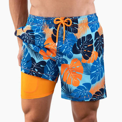 Badeshorts – Zweilagig – mit elastischem Bund – Boardshorts – Herren-Bademode