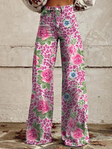 Baggy Jeans Damen | Luftig & Bewegungsfrei – Rosa Blume