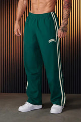 Baggy Jogginghose Herren | Doppelstreifen & Kordelzug-Komfort – Grün