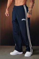 Baggy Jogginghose Herren | Doppelstreifen & Kordelzug-Komfort – Blau