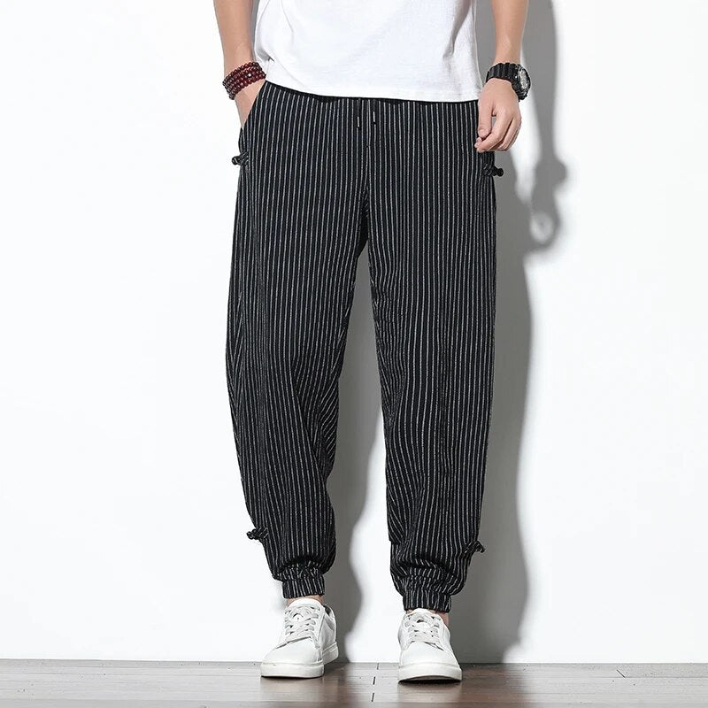Baggy Pants | Gestreift | Drawstring | Jogger | Herrenhosen