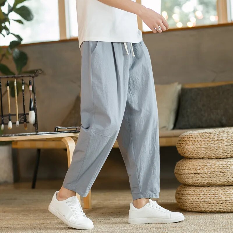 Baggy Pants – Kordelzug – Locker sitzend – Leinenhose – Herrenhose