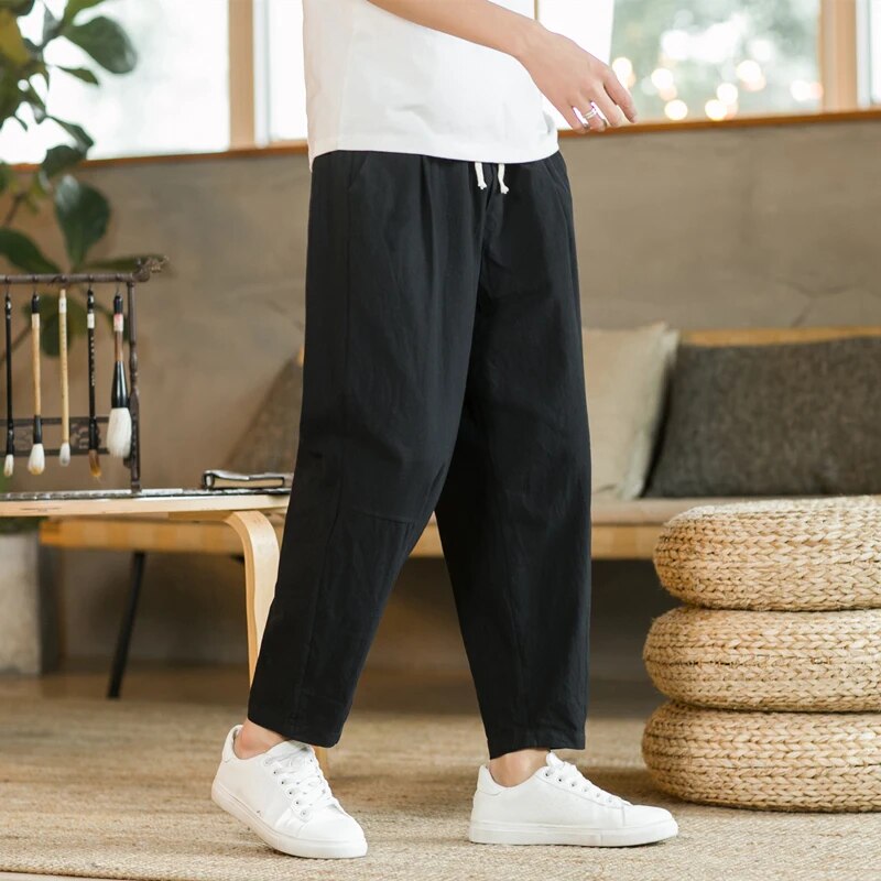 Baggy Pants – Kordelzug – Locker sitzend – Leinenhose – Herrenhose
