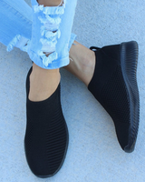 Lena | Damen Slip-On Mesh-Sneaker für Komfort – Schwarz