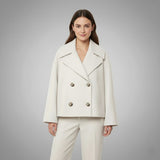 Magdalena | Eleganter Kurzmantel für Damen – Beige
