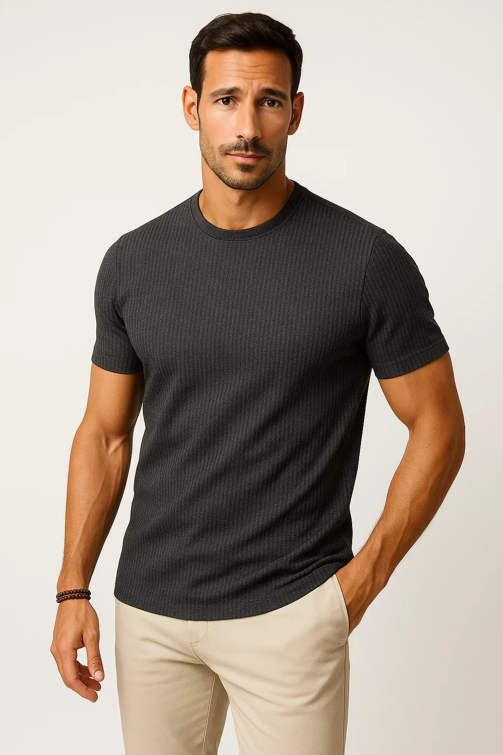 Bequemes T-Shirt mit Waffeltextur