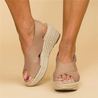 Vegan‑Leder Espadrille Sandalen mit Unterstützend Komfort