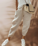 Bibi – Trendige und lässige Sommerhose für Damen – Beige