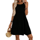 Paula | Karomuster Kleid für elegante Damen – Schwarz
