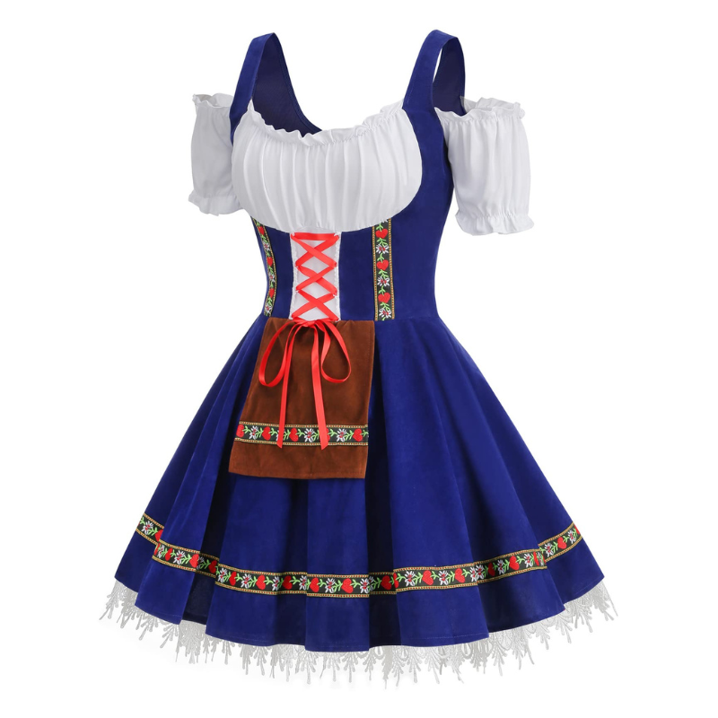 Blaues Oktoberfest Mini Dirndl