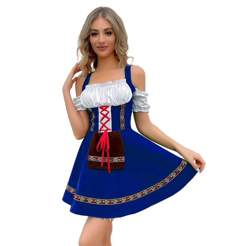 Blaues Oktoberfest Mini Dirndl