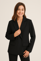 Blazer Damen | Doppelreiher & Taillierte Silhouette – Schwarz