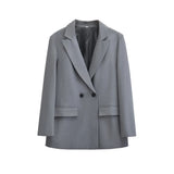 Blazer Damen Zweireihig | Blazerausrichtung & Strukturierter Look – Grau