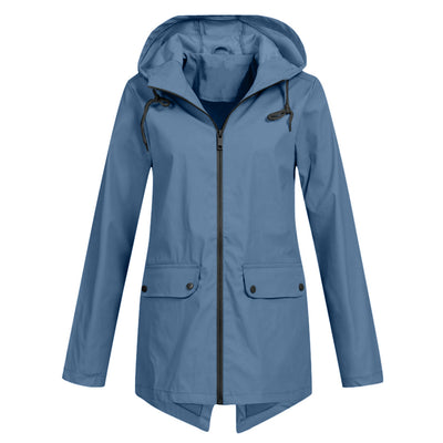 Stylische Leichte Regenjacke mit Kapuze und Reissverschluss für Damen | Ideal für den Winter