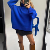 Damen Langarm-Turtleneck-Pullover – Blau