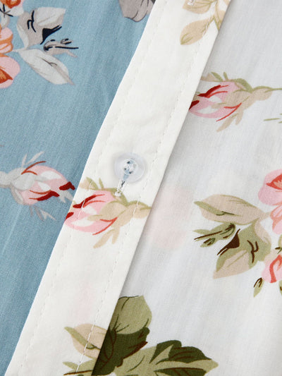 Blumenhemd | Bedruckt | Kurzarm | Hemd mit Knopfleiste | Herrenhemden