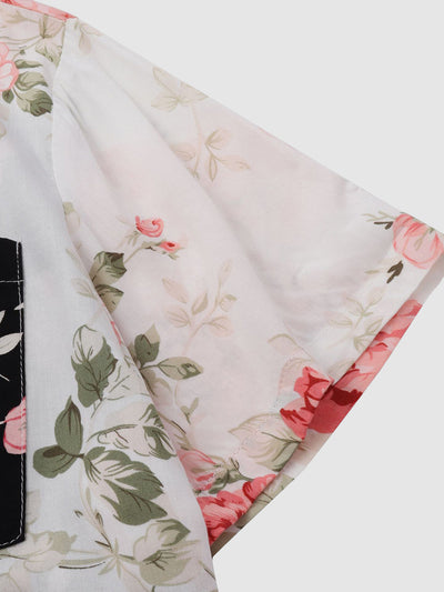 Blumenhemd | Bedruckt | Kurzarm | Hemd mit Knopfleiste | Herrenhemden