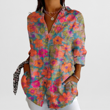 Bluse Damen | Gemustert & Lässig – Orange